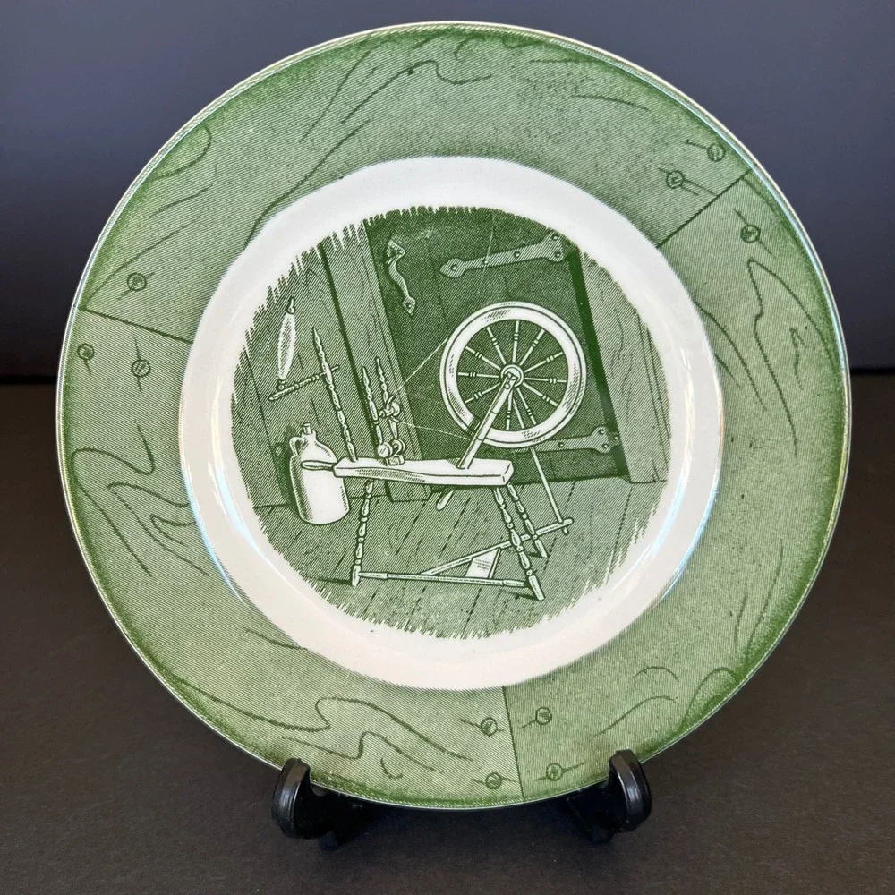 Vintage Royal China Inc Spinning Wheel Plates Set of 2 Small 1960s Ironstone